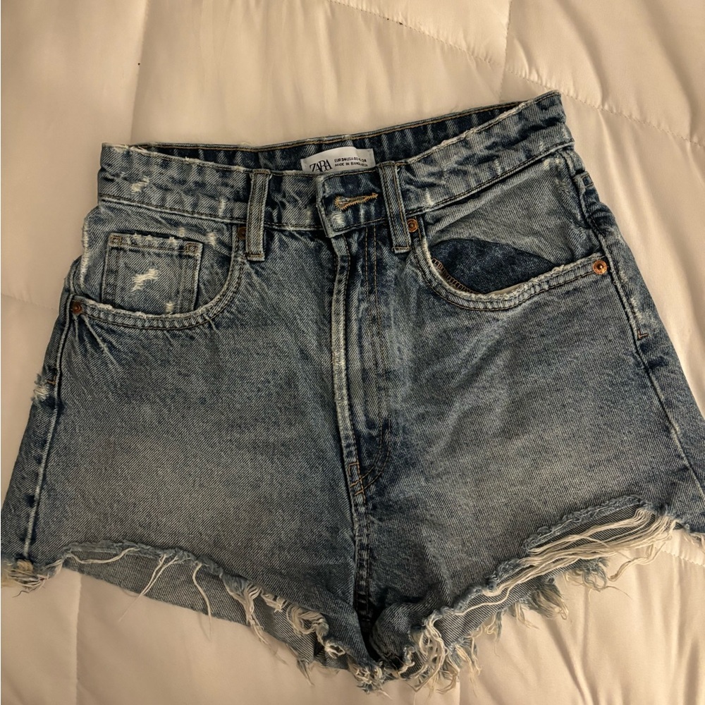 Zara high rise jean shorts